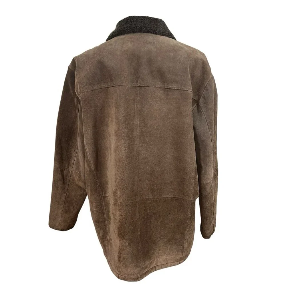 AVALANCHE Milan Soft Brown Suede Leather Jacket COAT Lined‎ Insulated Mens 2XL